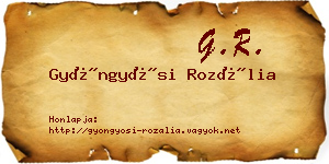 Gyöngyösi Rozália névjegykártya